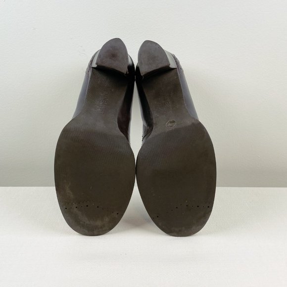 Nine West Brown Leather Chunky Heel Pumps Sz 7 - Picture 5 of 8